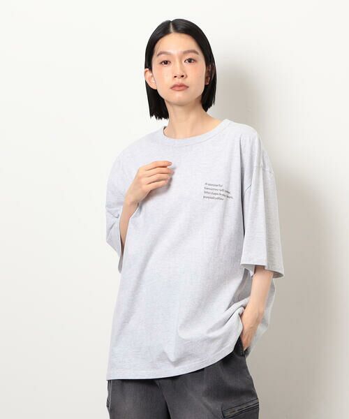 LEBORELA カラフルプリント 半袖Tシャツ メッセージプリント半袖Tシャツ （Tシャツ）｜Purple&Yellow