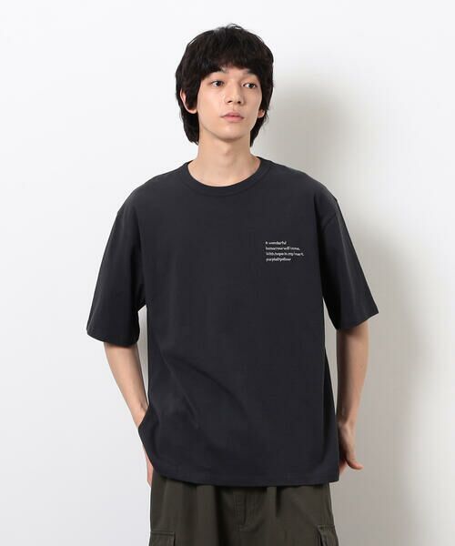 メッセージプリント半袖Tシャツ （Tシャツ）｜Purple&Yellow