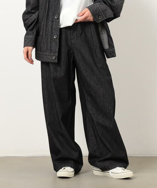 Purple&Yellow / パープルアンドイエロー その他パンツ | ライトオンスデニム タックワイドパンツ | 詳細10