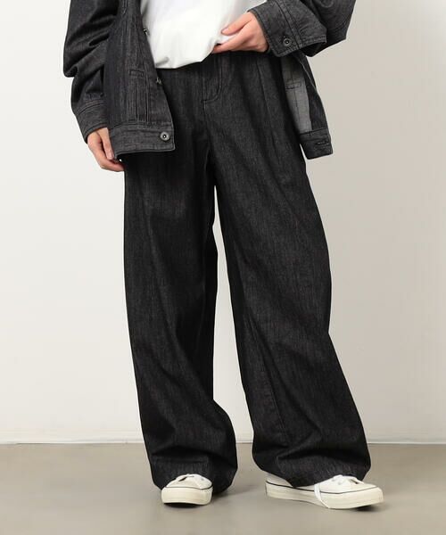 Purple&Yellow / パープルアンドイエロー その他パンツ | ライトオンスデニム タックワイドパンツ | 詳細9