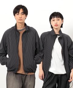 Purple&Yellow / パープルアンドイエロー ブルゾン | サッカーストライプブルゾン