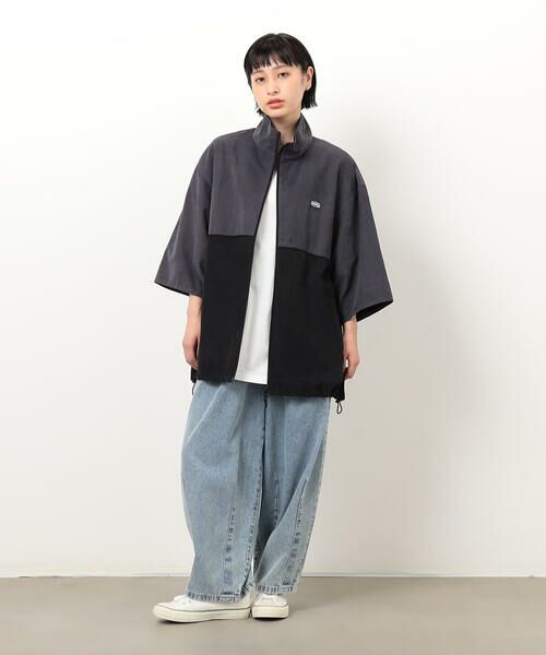 Purple&Yellow / パープルアンドイエロー ブルゾン | ピーチスキン５分袖ブルゾン | 詳細6