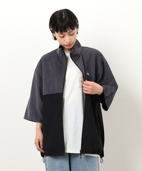 Purple&Yellow / パープルアンドイエロー ブルゾン | ピーチスキン５分袖ブルゾン | 詳細7