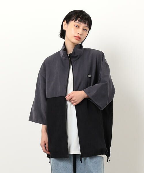 Purple&Yellow / パープルアンドイエロー ブルゾン | ピーチスキン５分袖ブルゾン | 詳細8