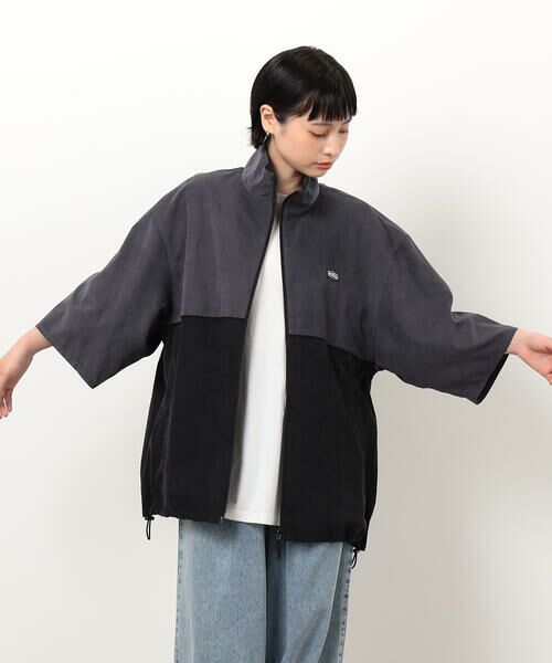 Purple&Yellow / パープルアンドイエロー ブルゾン | ピーチスキン５分袖ブルゾン | 詳細9