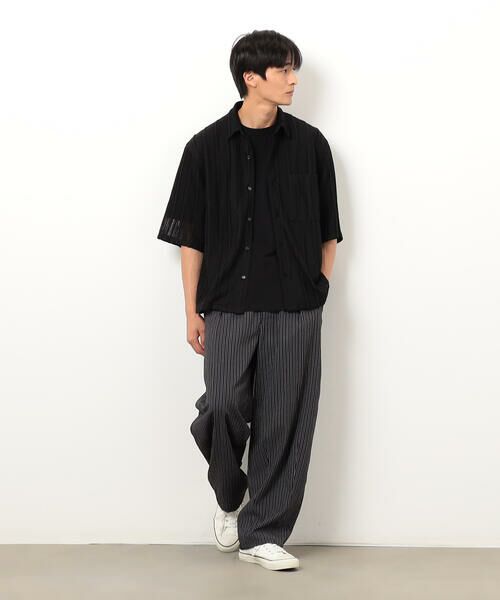 Purple&Yellow / パープルアンドイエロー その他パンツ | サッカーストライプワイドテーパードパンツ | 詳細1