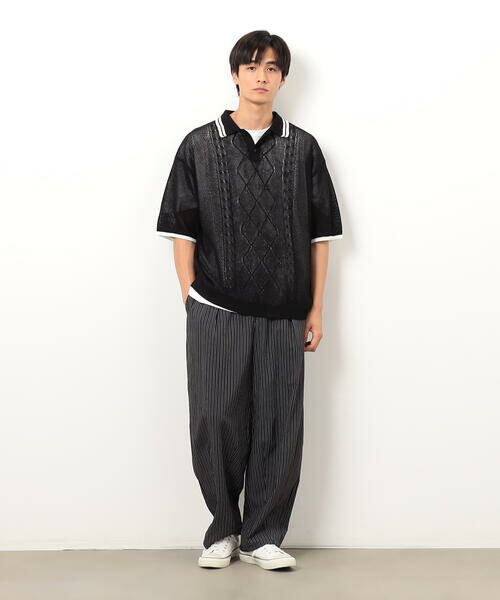 Purple&Yellow / パープルアンドイエロー その他パンツ | サッカーストライプワイドテーパードパンツ | 詳細2