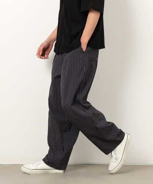 Purple&Yellow / パープルアンドイエロー その他パンツ | サッカーストライプワイドテーパードパンツ | 詳細5