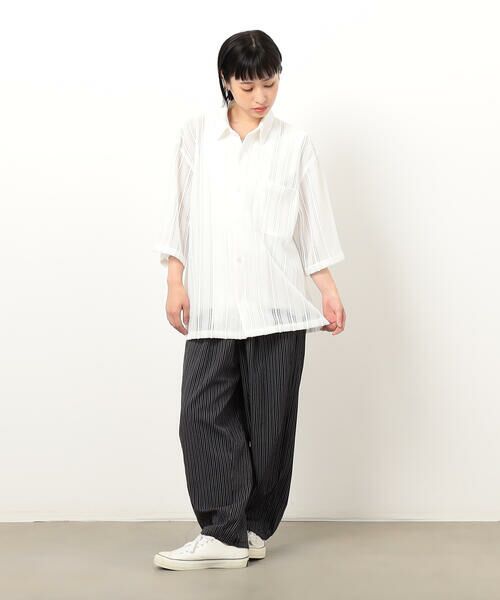 Purple&Yellow / パープルアンドイエロー その他パンツ | サッカーストライプワイドテーパードパンツ | 詳細6