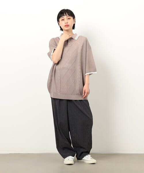 Purple&Yellow / パープルアンドイエロー その他パンツ | サッカーストライプワイドテーパードパンツ | 詳細7