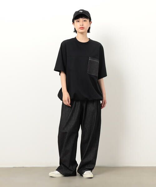 Purple&Yellow / パープルアンドイエロー カットソー | インレイデニム切り替えプルオーバー | 詳細7