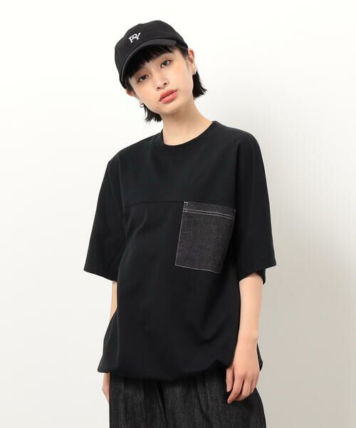 Purple&Yellow / パープルアンドイエロー カットソー | インレイデニム切り替えプルオーバー | 詳細9