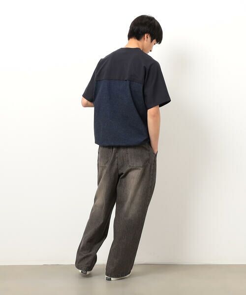 Purple&Yellow / パープルアンドイエロー カットソー | インレイデニム切り替えプルオーバー | 詳細12