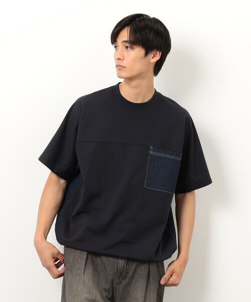 Purple&Yellow / パープルアンドイエロー カットソー | インレイデニム切り替えプルオーバー | 詳細13