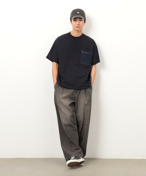 Purple&Yellow / パープルアンドイエロー カットソー | インレイデニム切り替えプルオーバー | 詳細14