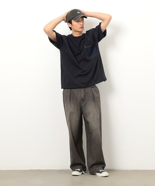 Purple&Yellow / パープルアンドイエロー カットソー | インレイデニム切り替えプルオーバー | 詳細15