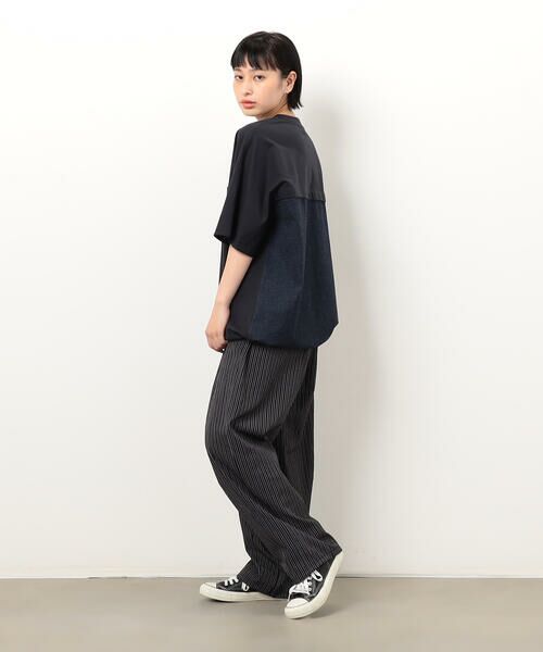 Purple&Yellow / パープルアンドイエロー カットソー | インレイデニム切り替えプルオーバー | 詳細17