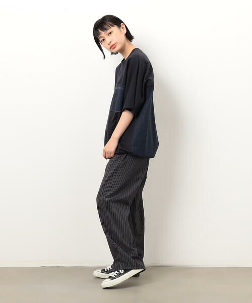 Purple&Yellow / パープルアンドイエロー カットソー | インレイデニム切り替えプルオーバー | 詳細18