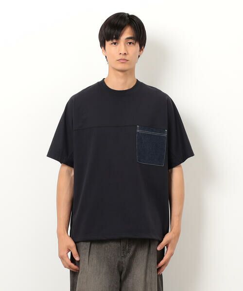 Purple&Yellow / パープルアンドイエロー カットソー | インレイデニム切り替えプルオーバー | 詳細21