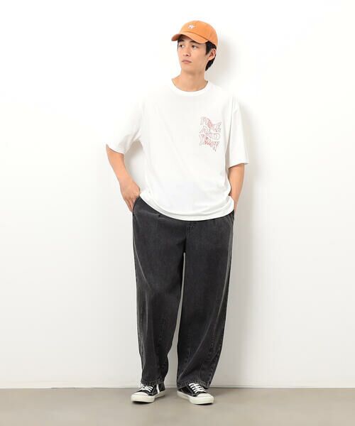 Purple&Yellow / パープルアンドイエロー Tシャツ | バック&胸刺繍ウェーブロゴ半袖Tシャツ | 詳細1