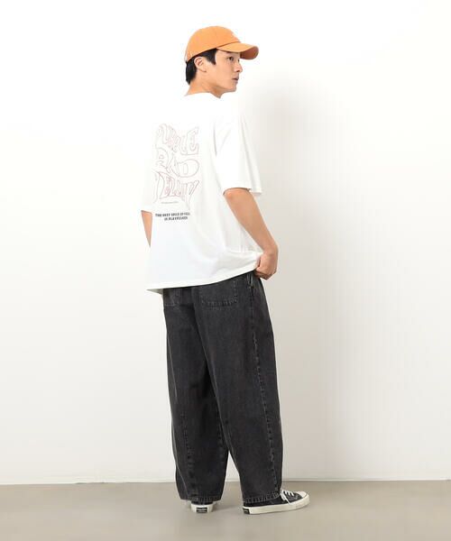 Purple&Yellow / パープルアンドイエロー Tシャツ | バック&胸刺繍ウェーブロゴ半袖Tシャツ | 詳細2