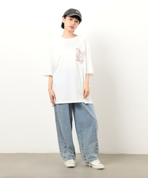 Purple&Yellow / パープルアンドイエロー Tシャツ | バック&胸刺繍ウェーブロゴ半袖Tシャツ | 詳細5