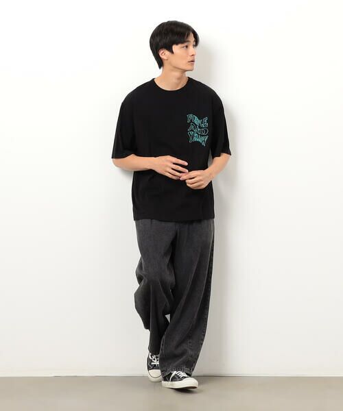 Purple&Yellow / パープルアンドイエロー Tシャツ | バック&胸刺繍ウェーブロゴ半袖Tシャツ | 詳細10