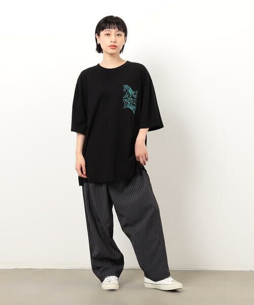 Purple&Yellow / パープルアンドイエロー Tシャツ | バック&胸刺繍ウェーブロゴ半袖Tシャツ | 詳細14