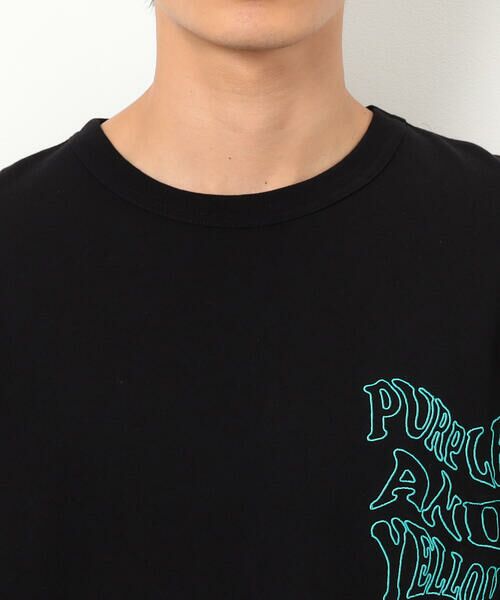 Purple&Yellow / パープルアンドイエロー Tシャツ | バック&胸刺繍ウェーブロゴ半袖Tシャツ | 詳細21