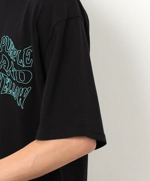 Purple&Yellow / パープルアンドイエロー Tシャツ | バック&胸刺繍ウェーブロゴ半袖Tシャツ | 詳細22