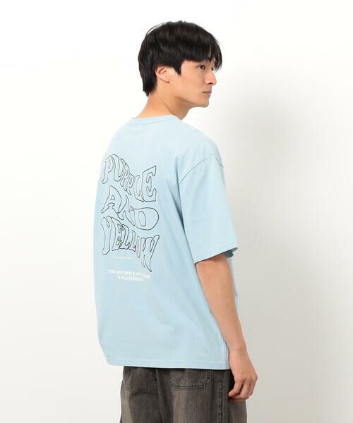 Purple&Yellow / パープルアンドイエロー Tシャツ | バック&胸刺繍ウェーブロゴ半袖Tシャツ | 詳細26