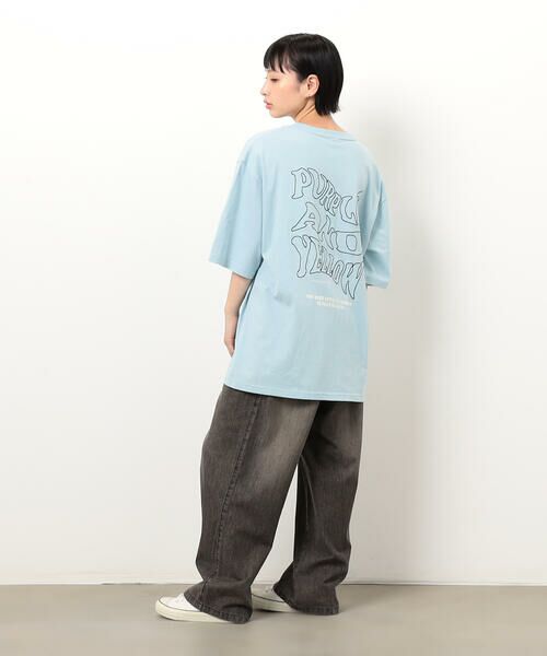 Purple&Yellow / パープルアンドイエロー Tシャツ | バック&胸刺繍ウェーブロゴ半袖Tシャツ | 詳細28