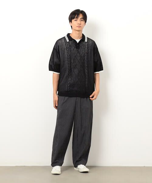 Purple&Yellow / パープルアンドイエロー ニット・セーター | シアーポロニット | 詳細1