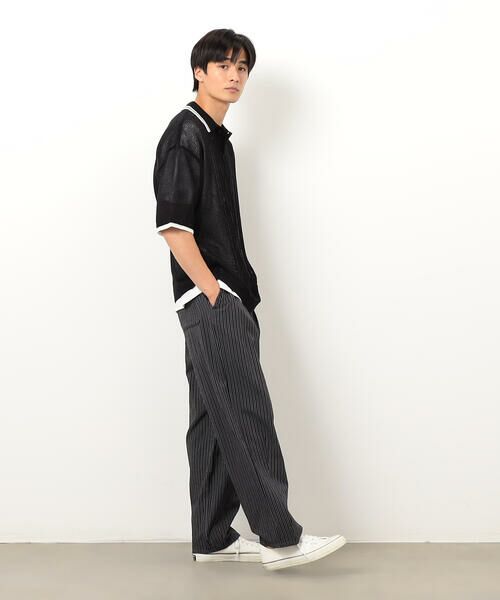 Purple&Yellow / パープルアンドイエロー ニット・セーター | シアーポロニット | 詳細2