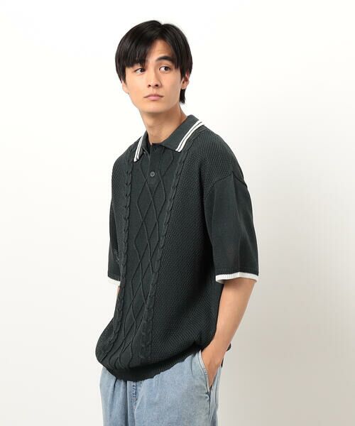 Purple&Yellow / パープルアンドイエロー ニット・セーター | シアーポロニット | 詳細12