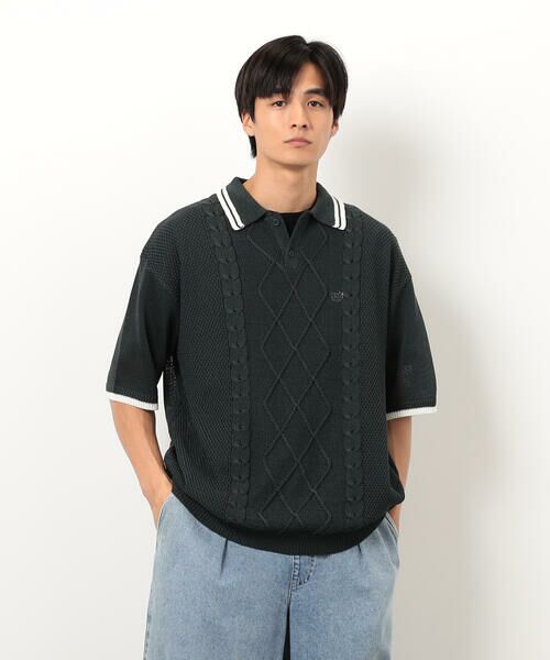 Purple&Yellow / パープルアンドイエロー ニット・セーター | シアーポロニット | 詳細13