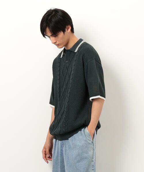 Purple&Yellow / パープルアンドイエロー ニット・セーター | シアーポロニット | 詳細14