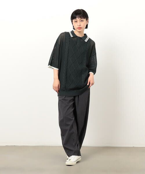 Purple&Yellow / パープルアンドイエロー ニット・セーター | シアーポロニット | 詳細16