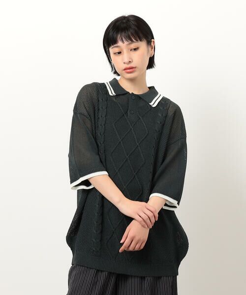 Purple&Yellow / パープルアンドイエロー ニット・セーター | シアーポロニット | 詳細18