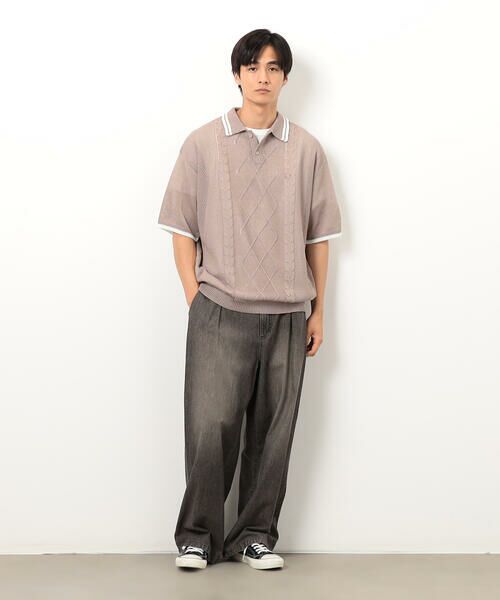 Purple&Yellow / パープルアンドイエロー ニット・セーター | シアーポロニット | 詳細23