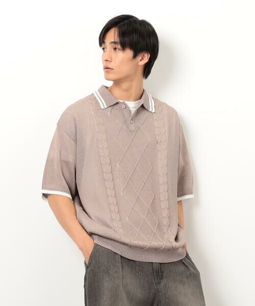 Purple&Yellow / パープルアンドイエロー ニット・セーター | シアーポロニット | 詳細25