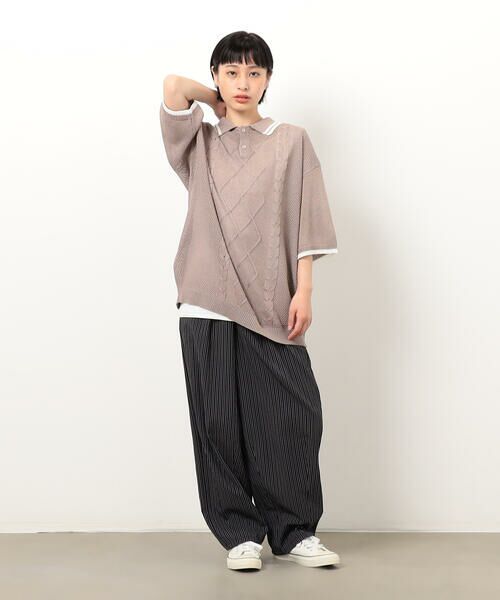 Purple&Yellow / パープルアンドイエロー ニット・セーター | シアーポロニット | 詳細28