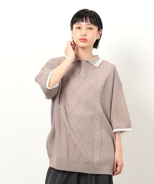 Purple&Yellow / パープルアンドイエロー ニット・セーター | シアーポロニット | 詳細29