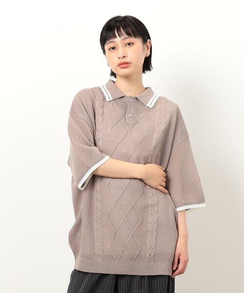 Purple&Yellow / パープルアンドイエロー ニット・セーター | シアーポロニット | 詳細30