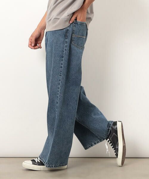 セール】 デニムワイドバギーパンツ （デニムパンツ
