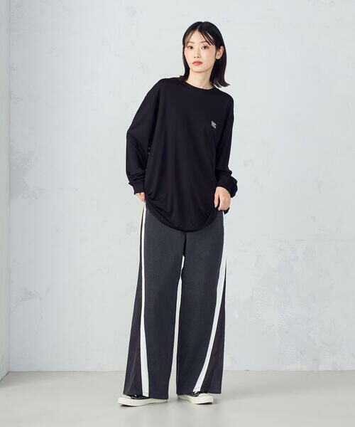 Purple&Yellow / パープルアンドイエロー デニムパンツ | デニム×サテンラインワイドバギーパンツ | 詳細6