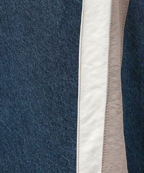 Purple&Yellow / パープルアンドイエロー デニムパンツ | デニム×サテンラインワイドバギーパンツ | 詳細25