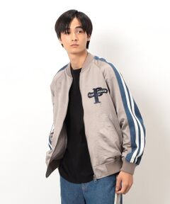 Purple&Yellow / パープルアンドイエロー Gジャン・デニムジャケット | サテン×デニム切替刺繍ブルゾン