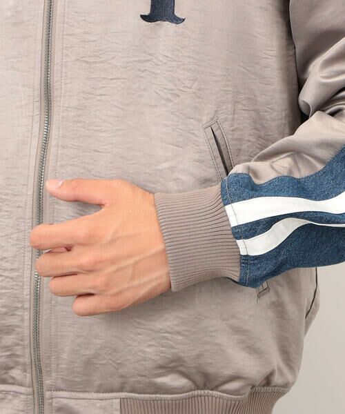 Purple&Yellow / パープルアンドイエロー Gジャン・デニムジャケット | サテン×デニム切替刺繍ブルゾン | 詳細16