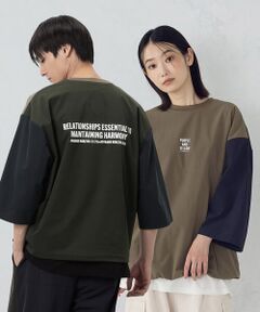 Purple&Yellow / パープルアンドイエロー カットソー | ナイロンストレッチ５分袖プルオーバー